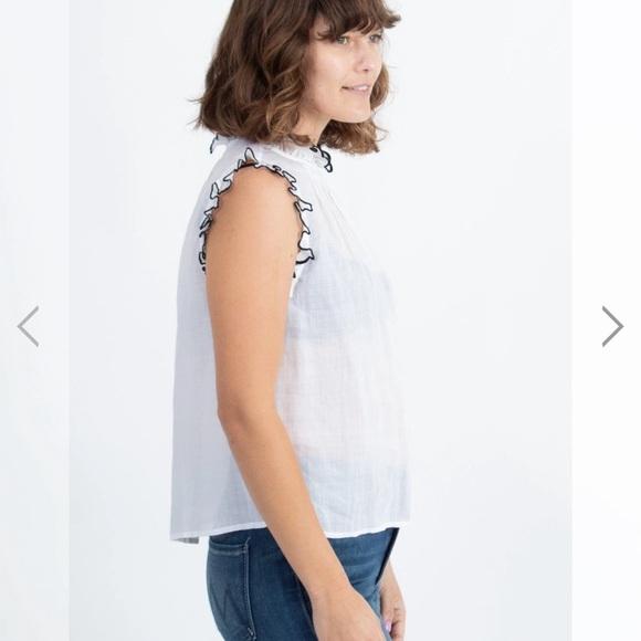 FRAME SHEER SLEEVELESS BLOUSE - Picture 2 of 10